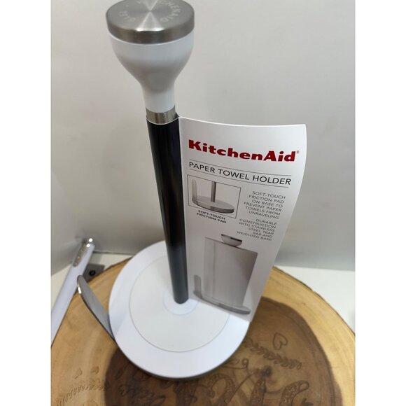 KitchenAid White Paper Towel Holder With Soft-Touch Friction Pad & Weighted base - Picture 4 of 8